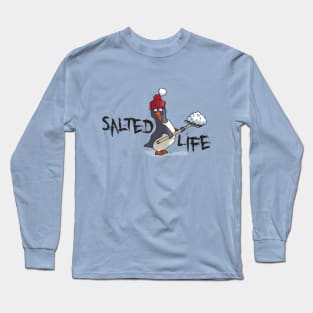 Salted Life Penguin Snow Shoveling Long Sleeve T-Shirt